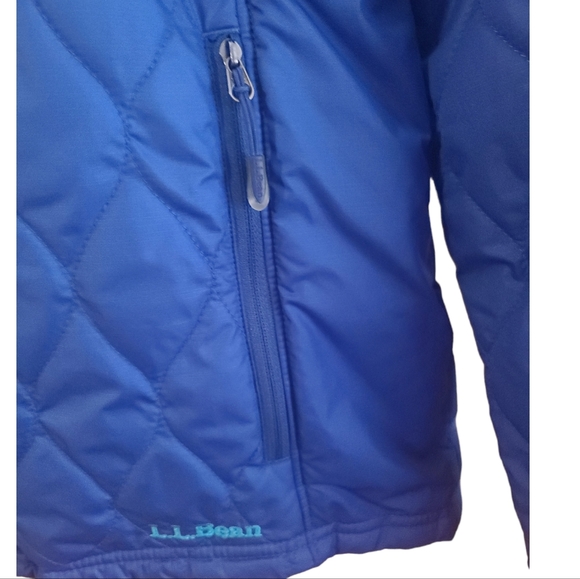 NWOT L.L.Bean Women's Blue/Teal 2-In-One Reversible Quilted Puffer Jacket Size S - Picture 3 of 15